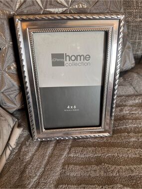jcpenney Home Collection Silver Beaded & Rope 4x6 Picture Frame